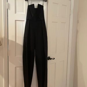 Black strapless jumpsuit
